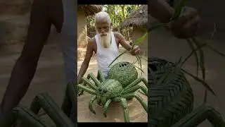 Amazing Coconut leaf Spider Craft🌿 #shorts #handcrafted #leafart #coconutleaf