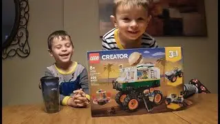 Unboxing and Building the LEGO Monster Truck (Burger Style) in Fast Forward