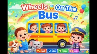 Wheels on the bus | A Fun AI Animal Adventure 🐰🦁 | Kids Cartoon | AI Visual World