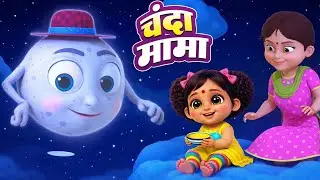 चंदा मामा दूर के 🌙 Chanda Mama Door Ke + Popular Hindi Rhymes | Bulbuli Hindi Rhymes