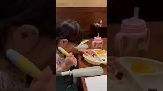 Toddler mukbang Japanese food and fruits #baby #mukbang #eating #cutebaby #babygirl #kids #shorts