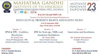FDP on IPR and PF (Day 2) -R&D and NISP cell, MGIT