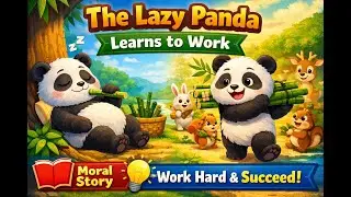 The Lazy Panda Learns the Value of Hard Work 🐼 | Moral Story for Kids #bedtimestories #kidsstory