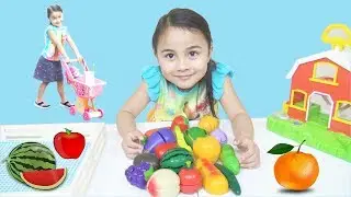Pretend Play & Learn Names of Fruits and Vegetables For Children