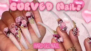 CURVED VALENTINES DAY  HARD GEL NAILS TUTORIAL 💖 LGNPro