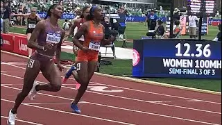 100m Women&rsquo;s Hurdles Semi-final Heat 3, 2024 U.S. Olympic Trials, Masai Russell, Grace Stark, Bonds