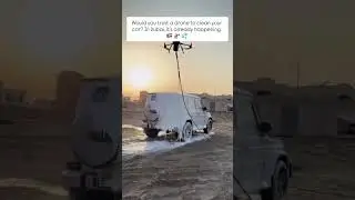Drone Washing Cars in Dubai? 🚁🤯 #droneworld #carwash #dubai