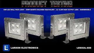 50W LED Wall Pack Light - 500W Quartz Halogen Equivalent - (4) 12.5W High Output LEDs - Submersible