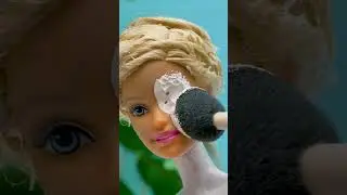 Barbie's Time Travel Makeover! 🕰️➡️🗿 Antique Doll DIY #shorts
