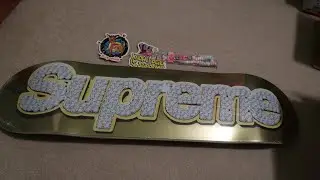 SUPREME SS22 WEEK 1 BLING BOX LOGO SKATEBOARD GOLD PICKUP/UNBOXING