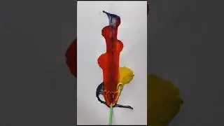 easy thread painting of flowers| satisfying thread painting using watercolors #threadpainting #art