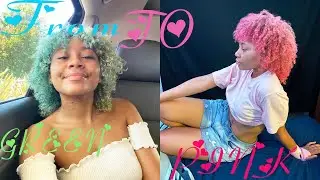 DYING MY GREEN HAIR PINK!