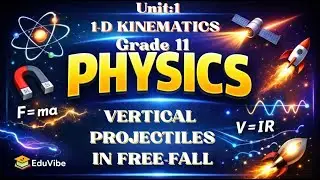 Grade 11 Physics | VERTICAL PROJECTILE MOTION IN FREE FALL | UNIT: 1-D KINEMATICS | EDUVIBE | #easy