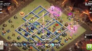 Townhall outside base. Th13. 3 stars with HYBRID combo