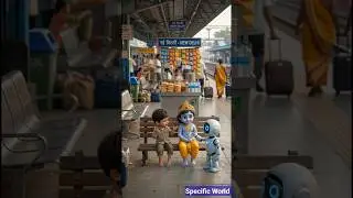 Krishna Aur Robot Ne Bachche Ki Help Ki 👶🤖 | Emotional Kids Story | Railway Station #krishnacartoon