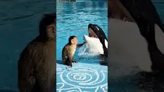 Monkey and Orca&rsquo;s Water Artwork &ndash; A Magical Moment of Creativity 🐒🐋