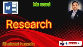 How to use research option im Ms word ll shahzad hussain
