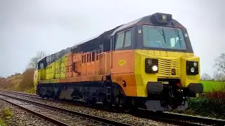Colas Class 70 passing Langport - 21st January 2025