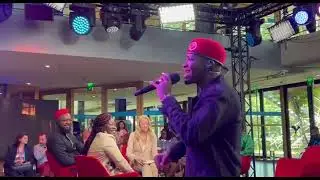 @BOBIWINETheGhettoPresident performing @dwnews Songs Fighting For Freedom, United forces of change