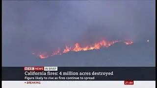Weather Events 2020 - California fires - 4 million acres destroyed (USA) - BBC - 5th October 2020