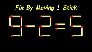 Can You Solve This Matchstick Puzzle? | Move 1 Stick to Fix the Equation!