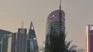 Doha Corniche Qatar night view beautiful buildings,new street lights