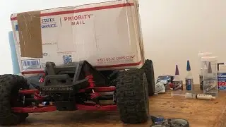 Unboxing new BELTED Powerhobby Scorpion Red RC Traxxas MAXX tires !