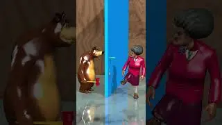 Scary Teacher The Bear And The Wolf Funny Moments 🔨👣🤗 #scaryteacher3d #shorts #memes