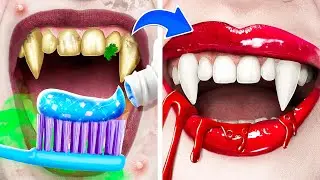 From Nerd Vampire To Beauty / Extreme Makeover On Sleepeover With Gadgets From Tik Tok