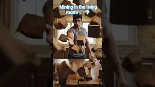 Mining in the living room! 🛠️💎 #Minecraft#reallife #vfx #gaming #diamondsword #gamer#viral#shorts