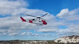 White sand Goosky UH-1Y Flight #fun #hobby #fyp #rc #helicopter 