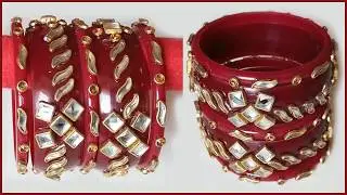 how to make designer kundhan kada bangles