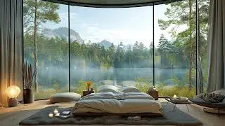 🌤️ Early Spring Morning in Lakeside Bedroom With Relaxing Jazz Piano | Music for Sleep and Relax