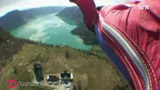 Insane base jump  Sognefjorden Extreme Flyby