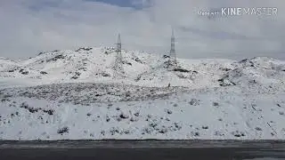 Snowfalling moments of Kan Mehtarzai N50 Highway Balochistan Pakistan.