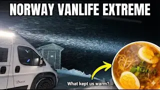NORWAY WINTER VANLIFE: Staying Warm in a Blizzard 🇳🇴 ❄️[ASMR, 4K]