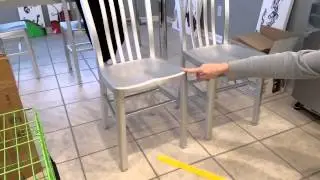 Navy style aluminum chairs retro