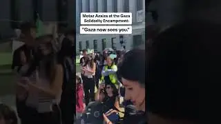 Motaz Azaiza visits the Gaza Solidarity Encampment at Columbia University #gaza #palestine #shorts