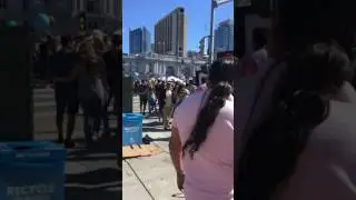 SF Pride Parade Civic Center 2017 LGBT Fun Dancing Civic Center Crowd Food Dancing