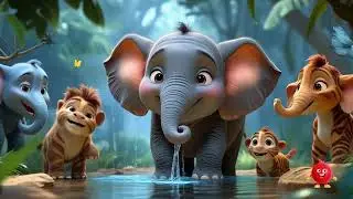 Elephant Water Spray Surprise | Jungle Animal Friends Nursery Rhyme | Redbubble Rhymes
