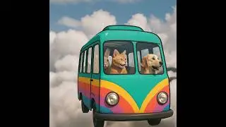 Rainbow Cloud Bus 🚌✨ Real Animals, Dream Ride ☁️