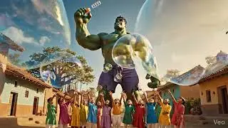 The hulk towering #Hulk #BubbleBlowing #IndianKids #VillageFun #SuperheroPlay