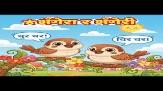 ⭐ भँगेरा र भँगेरी  &ndash; Cute Nepali Kids Song | Sparrow Talking Song | Nursery Rhyme