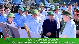 Tổng Bí thư Tô Lâm thăm hỏi người dân, động viên lực lượng tham gia khắc phục hậu quả cơn  bão số 11