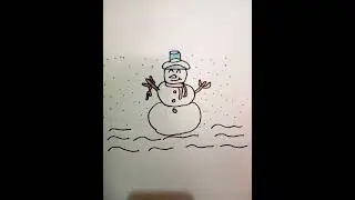 Boneco de neve. #art #pinturatiza #drawing #pintura