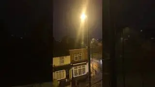 Sleet in Birmingham UK brought storm Arwen evening of friday 26th november 2021