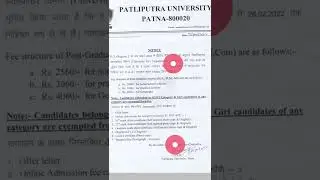 Patliputra University PG Admission Update #shorts #ppu #ppunews #admission