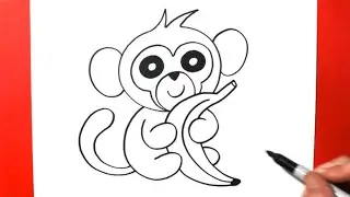 How to Draw a Cute Baby Monkey | Step by Step Drawing