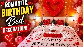 Surprise Birthday Room Decoration | Birthday Towel Art | Birthday Decoration | Towel cake 