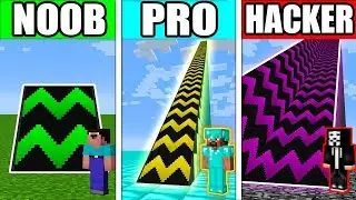 Minecraft NOOB vs PRO vs HACKER : SUPER RAMP TRAMPOLINE in Minecraft!
